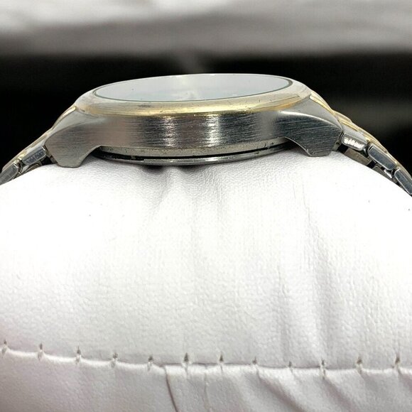 Precision By Gruen Mens Quartz Watch Blue Dial Two-Tone Stainless Steel Bracelet - Picture 2 of 5